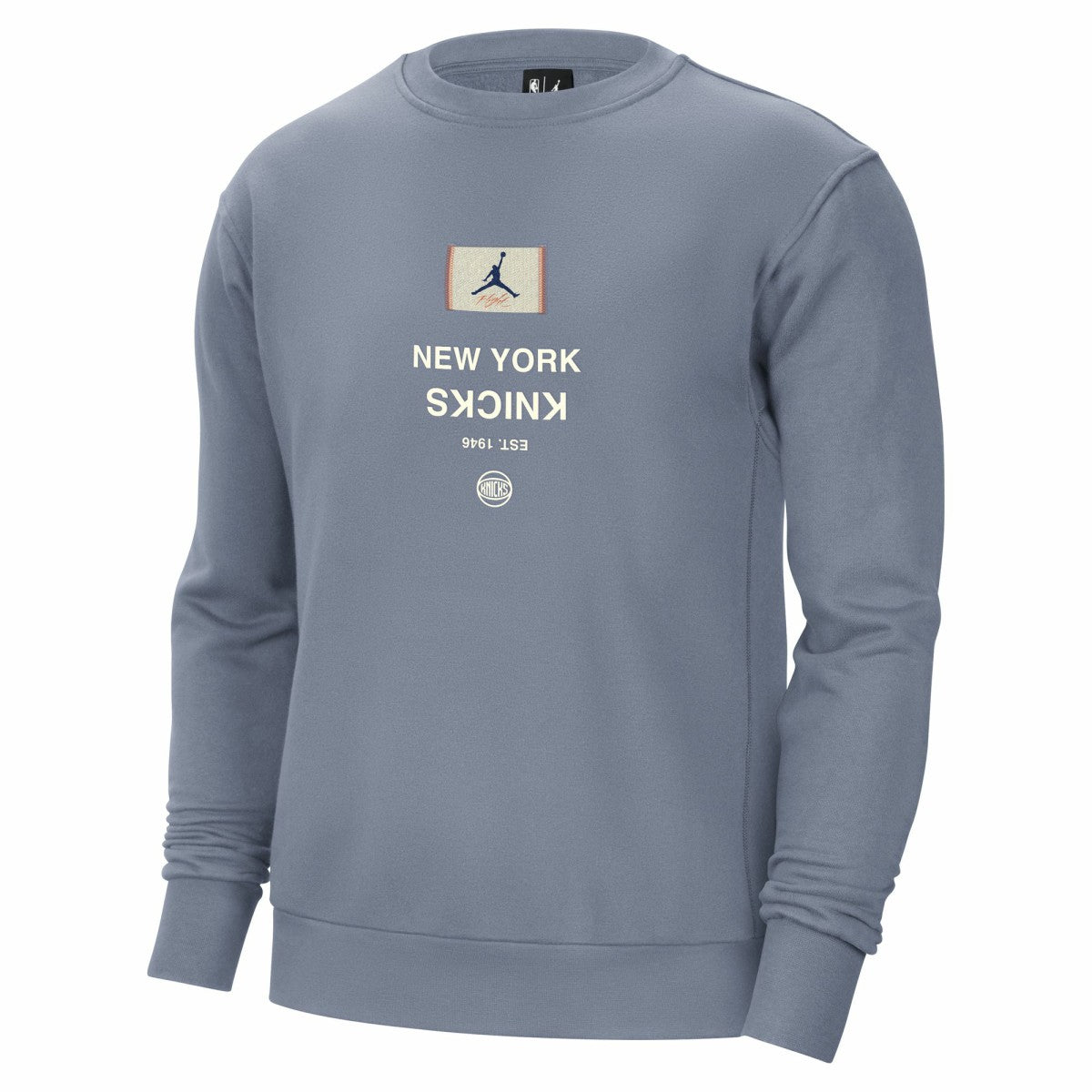 Blue New York Knicks Jordan Brand Courtside Statement Edition Heavyweight Pullover Sweatshirt | NBA