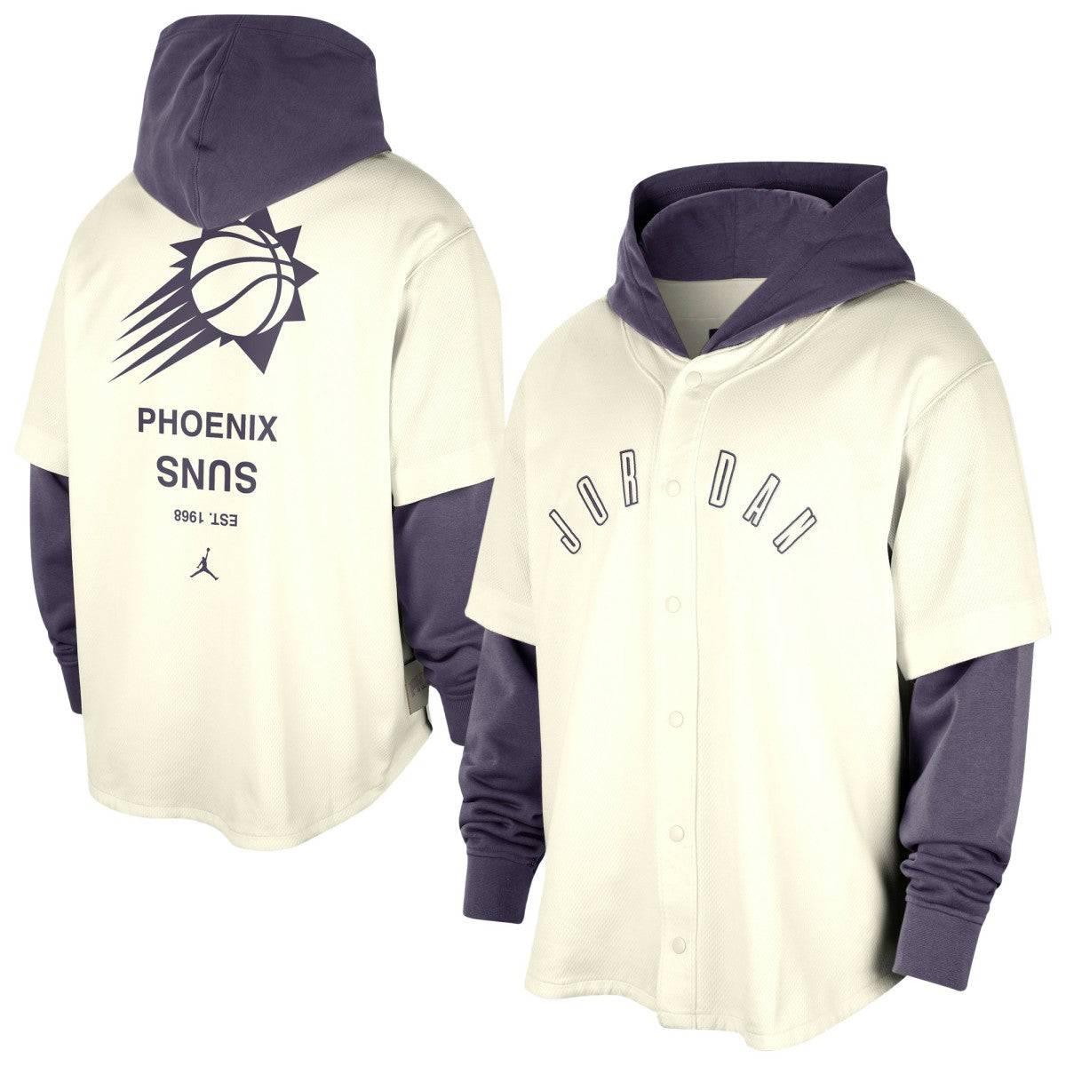 Cream/Purple Phoenix Suns Jordan Brand Courtside Statement Edition MVP Jersey Pullover Hoodie | NBA