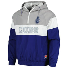 Chicago Cubs New Era Ripstop Raglan Quarter-Zip Hoodie Windbreaker Jacket - MLB Jackets