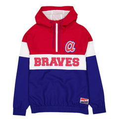 Atlanta Braves New Era Ripstop Raglan Quarter-Zip Hoodie Windbreaker Jacket - MLB Jackets