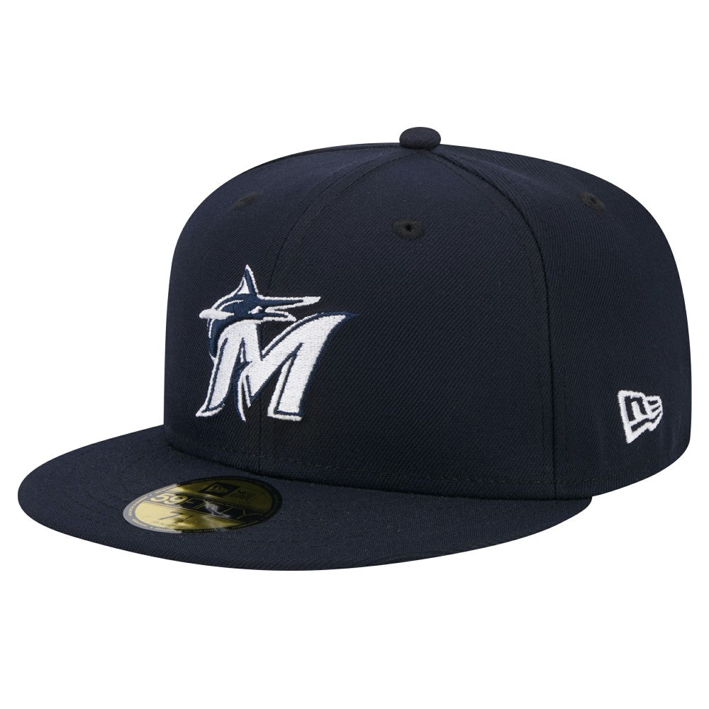 Miami Marlins New Era White Logo 59FIFTY Fitted Hat - MLB Hats