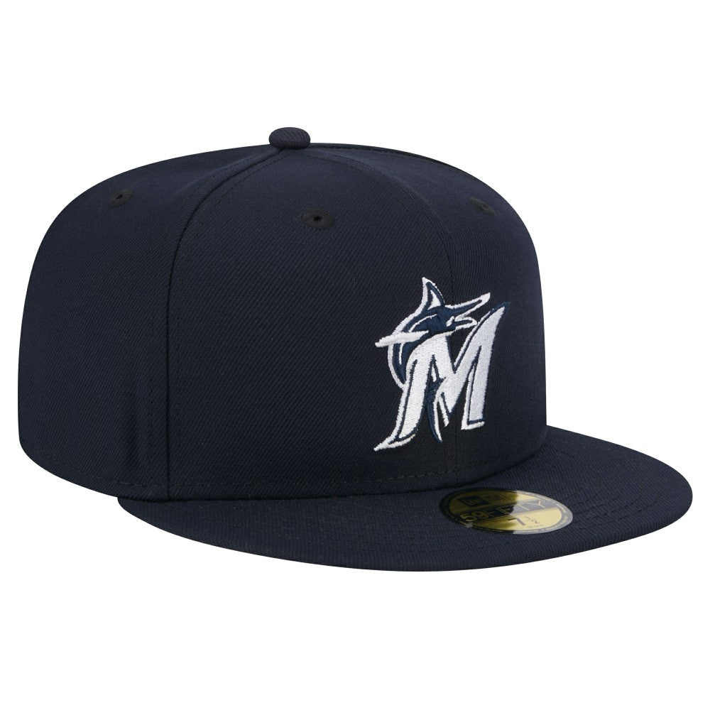 Miami Marlins New Era White Logo 59FIFTY Fitted Hat - MLB Hats