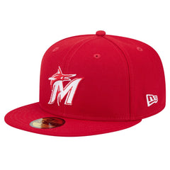 Miami Marlins New Era White Logo 59FIFTY Fitted Hat - MLB Hats