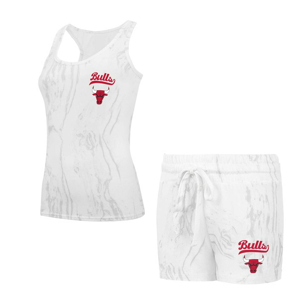 White Chicago Bulls Concepts Sport Women's Quartz Tank Top & Shorts Set | NBA
