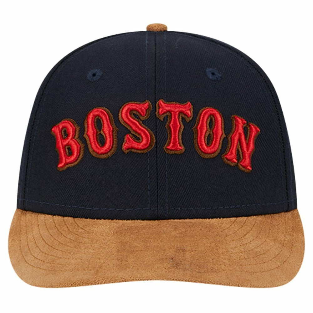 Boston Red Sox New Era Team Suede Visor Low Profile 59FIFTY Fitted Hat - MLB Hats