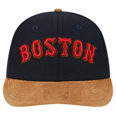 Boston Red Sox New Era Team Suede Visor Low Profile 59FIFTY Fitted Hat - MLB Hats
