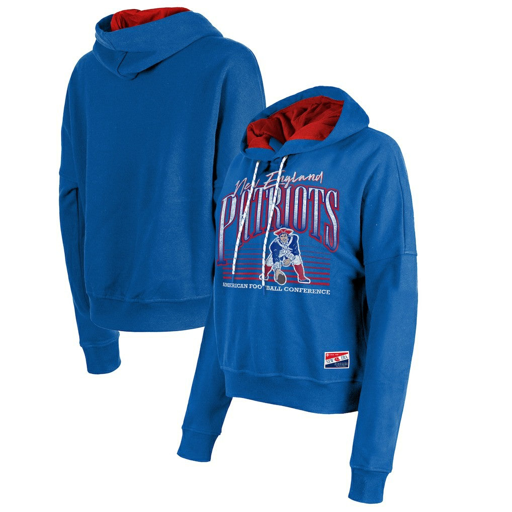 New England Patriots Women's Throwback Boxy Pullover Hoodie | NFL Online