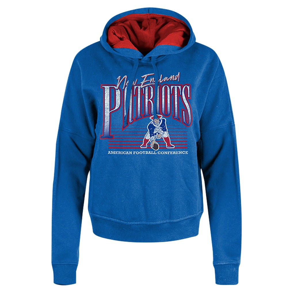 New England Patriots Women's Throwback Boxy Pullover Hoodie | NFL Online