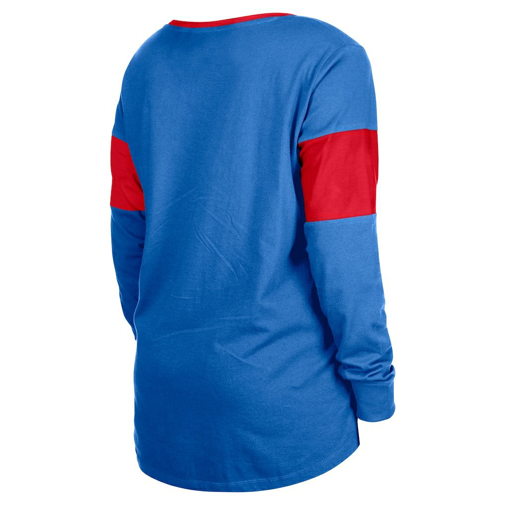 Buffalo Bills Women's Lace-Up Notch-Neck Long Sleeve T-Shirt | NFL Hot
