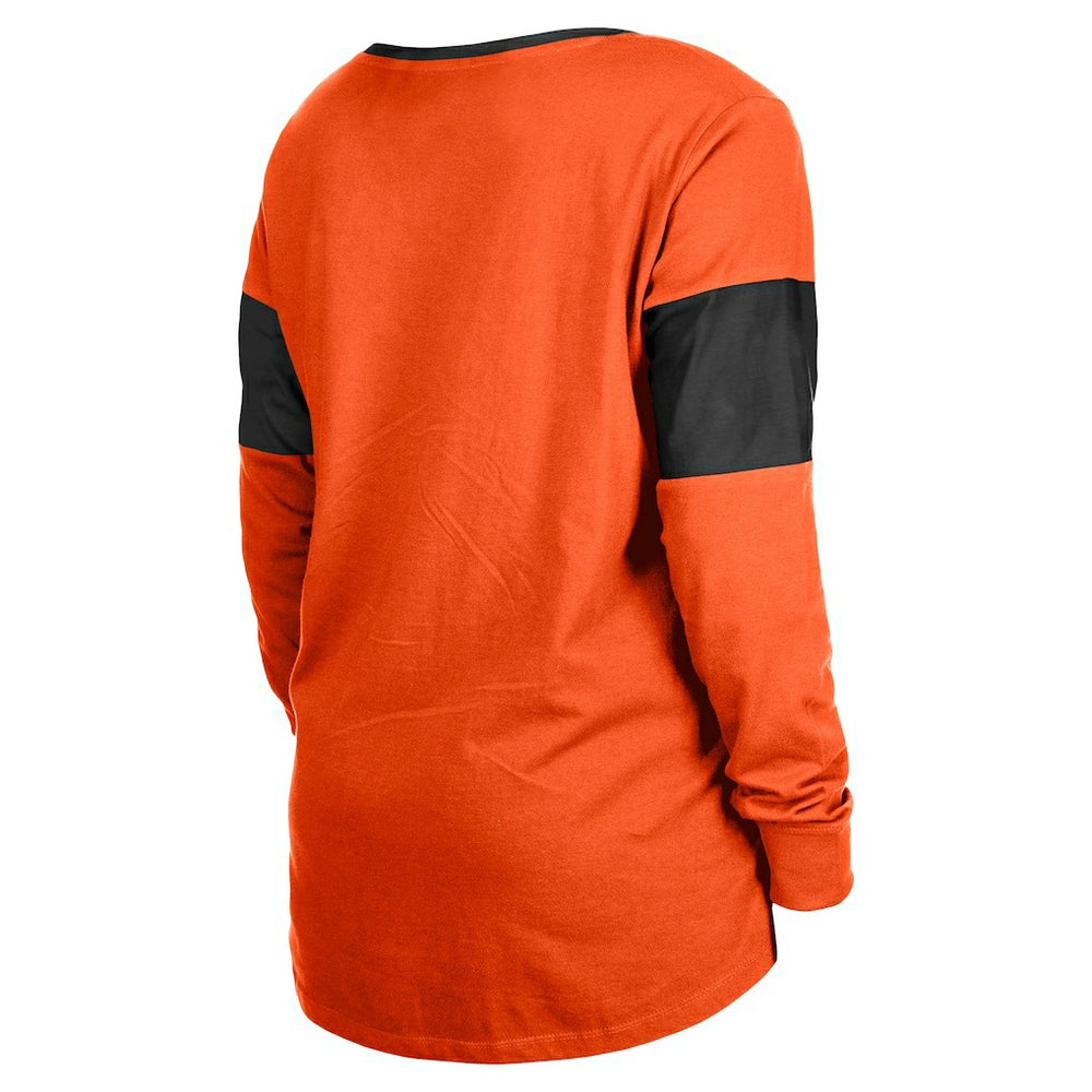 Cincinnati Bengals Women's Lace-Up Notch-Neck Long Sleeve T-Shirt | NFL Online