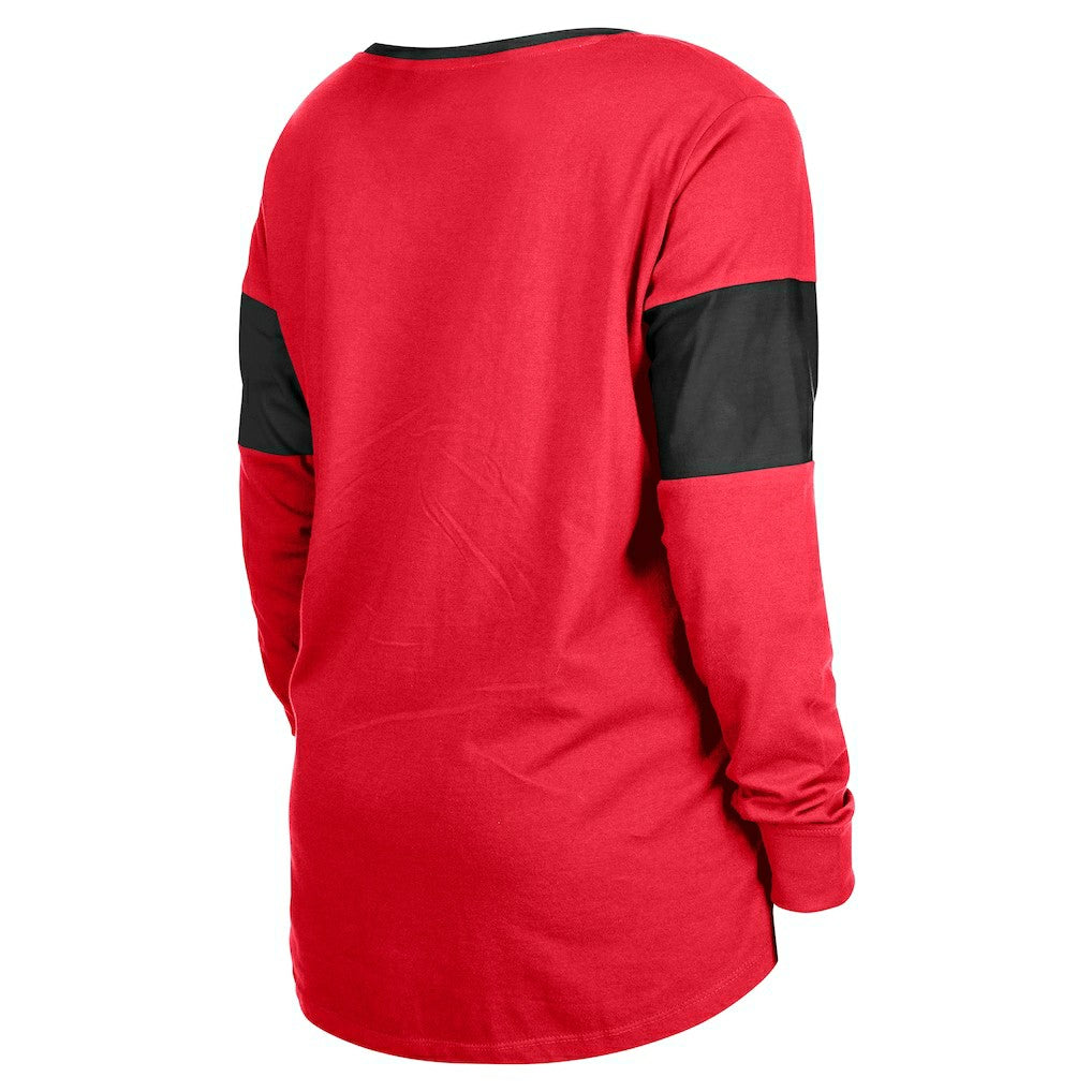 San Francisco 49ers Women's Lace-Up Notch-Neck Long Sleeve T-Shirt | NFL New