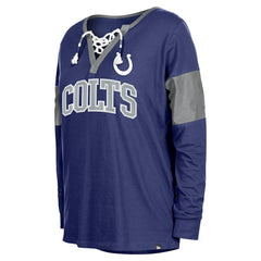 Indianapolis Colts Women's Lace-Up Notch-Neck Long Sleeve T-Shirt | NFL Online