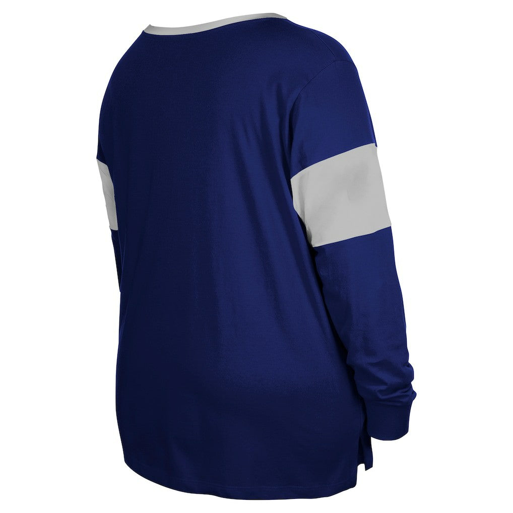 Indianapolis Colts Women's Plus Size Lace-Up Notch Neck Long Sleeve T-Shirt  | NFL Discount