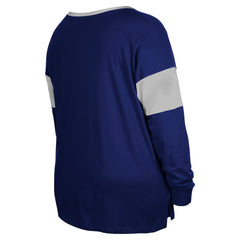 Indianapolis Colts Women's Plus Size Lace-Up Notch Neck Long Sleeve T-Shirt  | NFL Discount