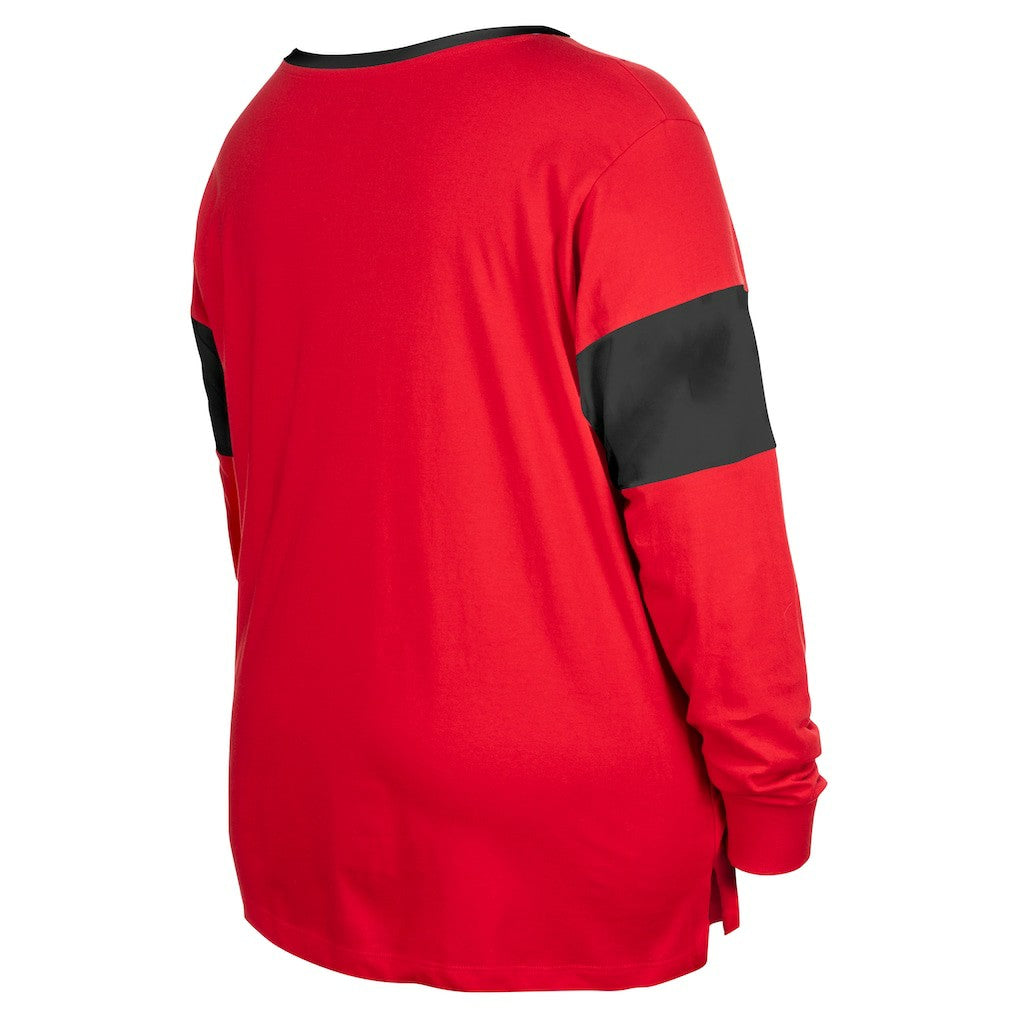 San Francisco 49ers Women's Plus Size Lace-Up Notch Neck Long Sleeve T-Shirt  | NFL Online