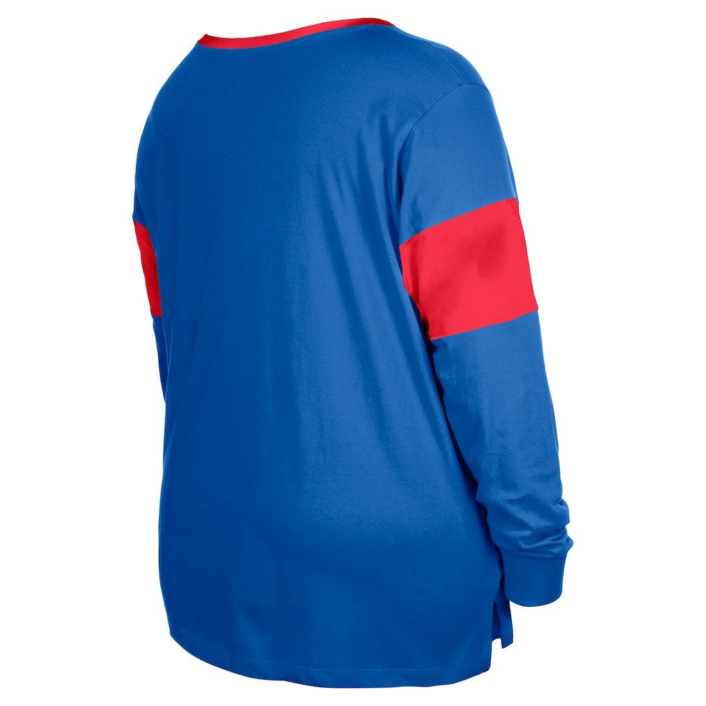 Buffalo Bills Women's Plus Size Lace-Up Notch Neck Long Sleeve T-Shirt  | NFL Sale