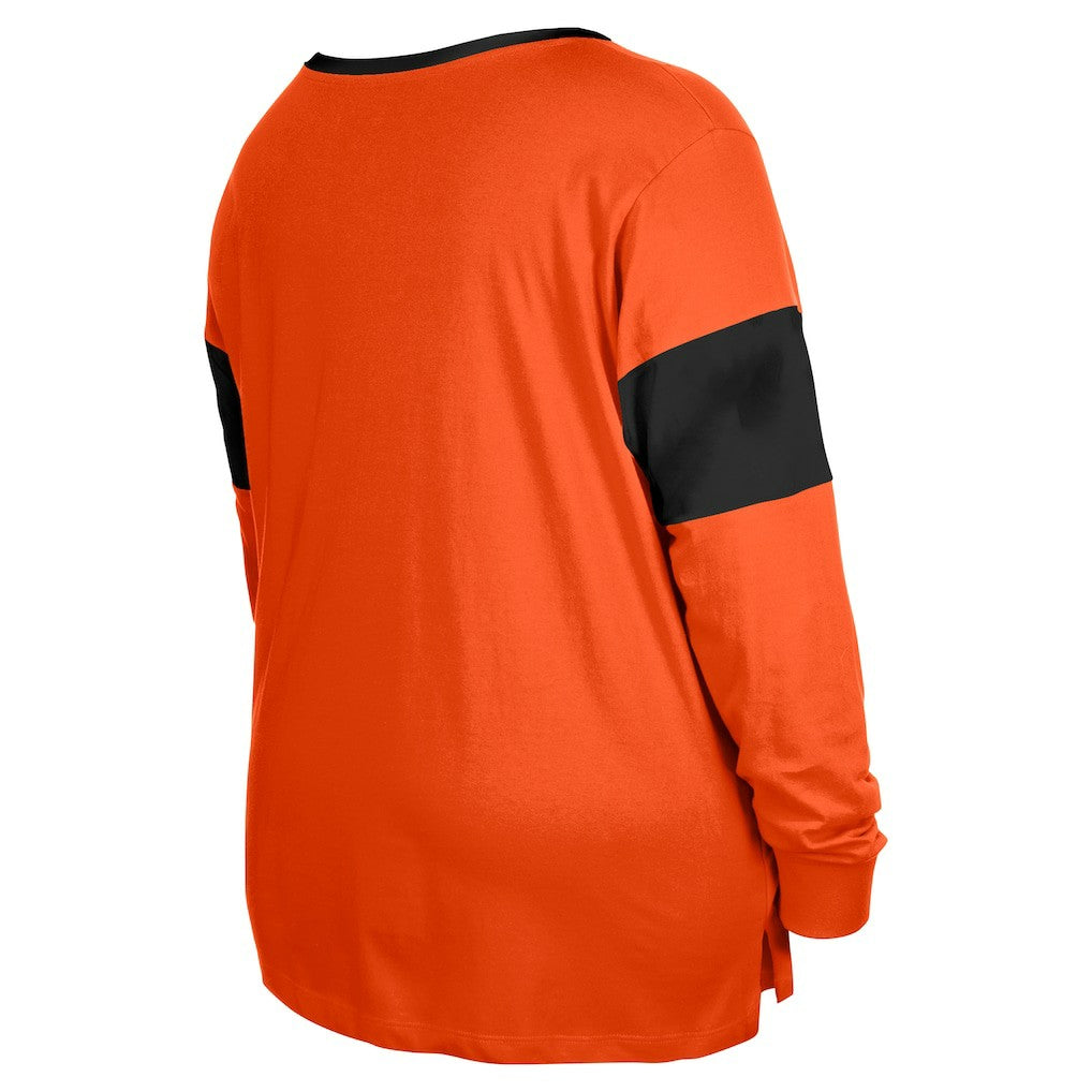 Cincinnati Bengals Women's Plus Size Lace-Up Notch Neck Long Sleeve T-Shirt  | NFL On sale