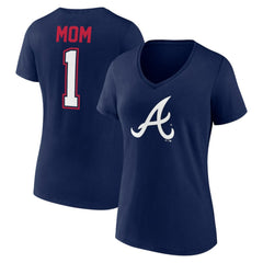 Atlanta Braves Fanatics Women's Plus Size Mother's Day #1 Mom V-Neck T-Shirt - MLB T-shirts