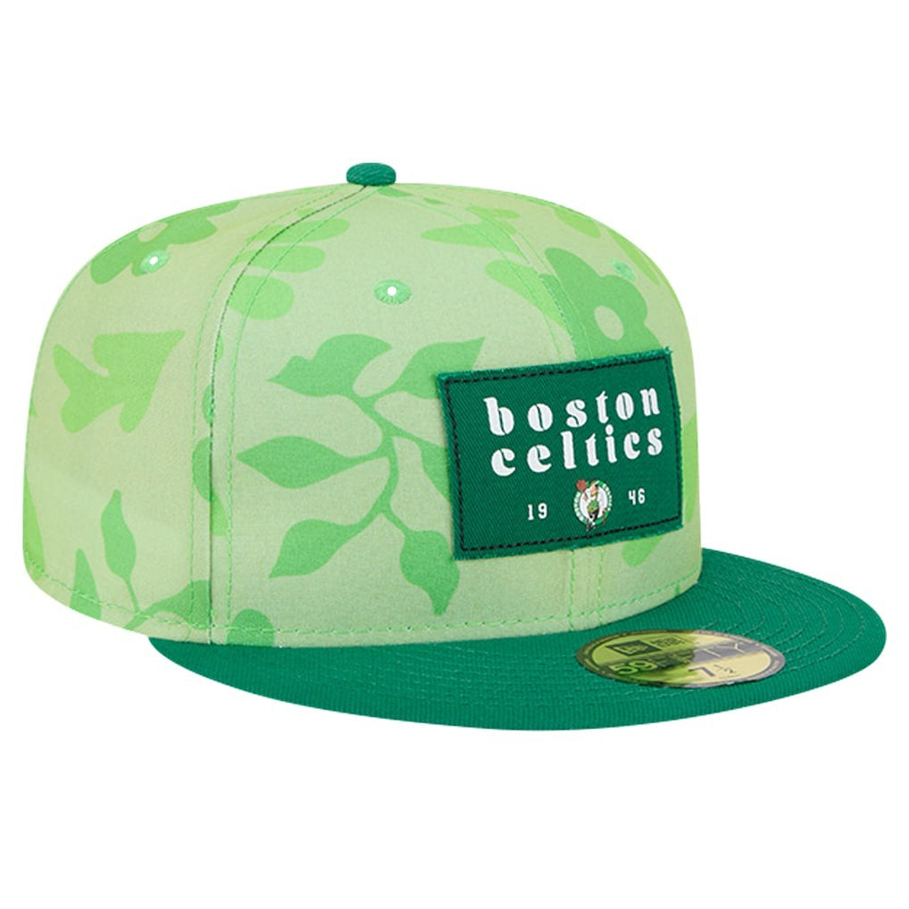 Kelly Green Boston Celtics Palm Fronds 2-Tone 59FIFTY Fitted Hat | NBA