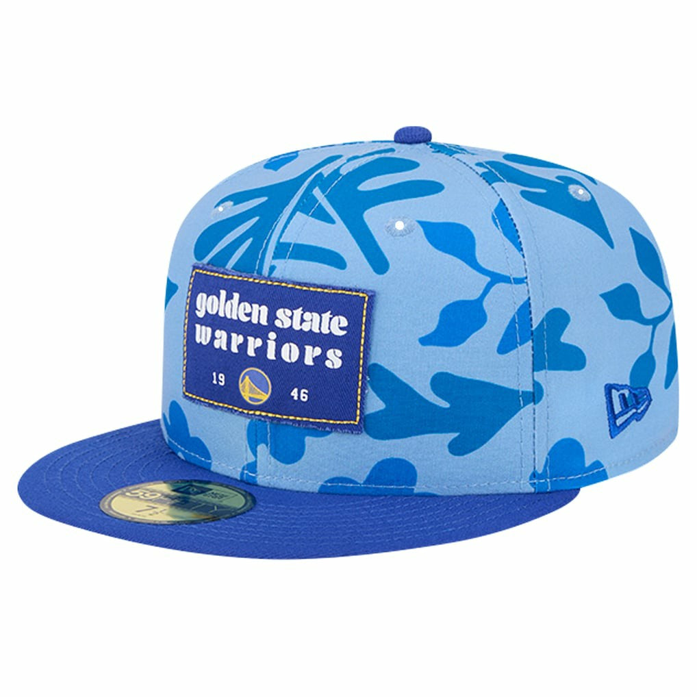 Royal Golden State Warriors Palm Fronds 2-Tone 59FIFTY Fitted Hat sale | NBA