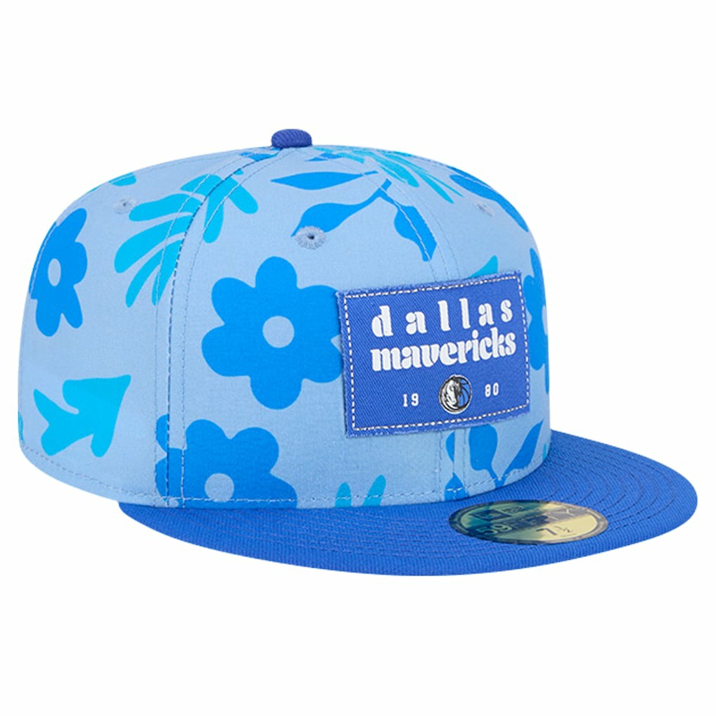 Blue Dallas Mavericks Palm Fronds 2-Tone 59FIFTY Fitted Hat sale | NBA