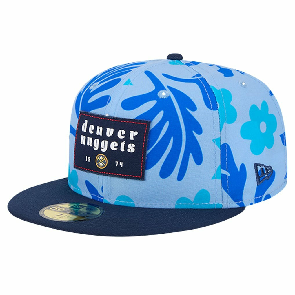 Blue Denver Nuggets Palm Fronds 2-Tone 59FIFTY Fitted Hat sale | NBA