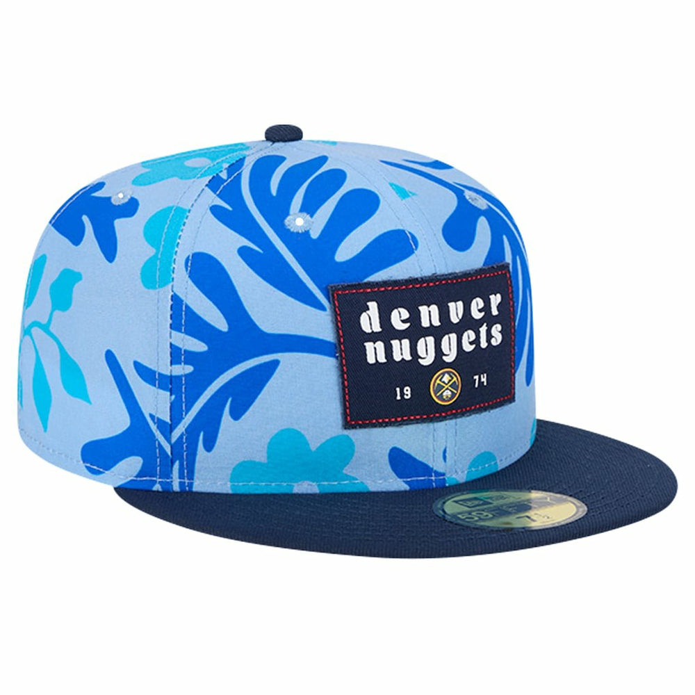 Blue Denver Nuggets Palm Fronds 2-Tone 59FIFTY Fitted Hat sale | NBA