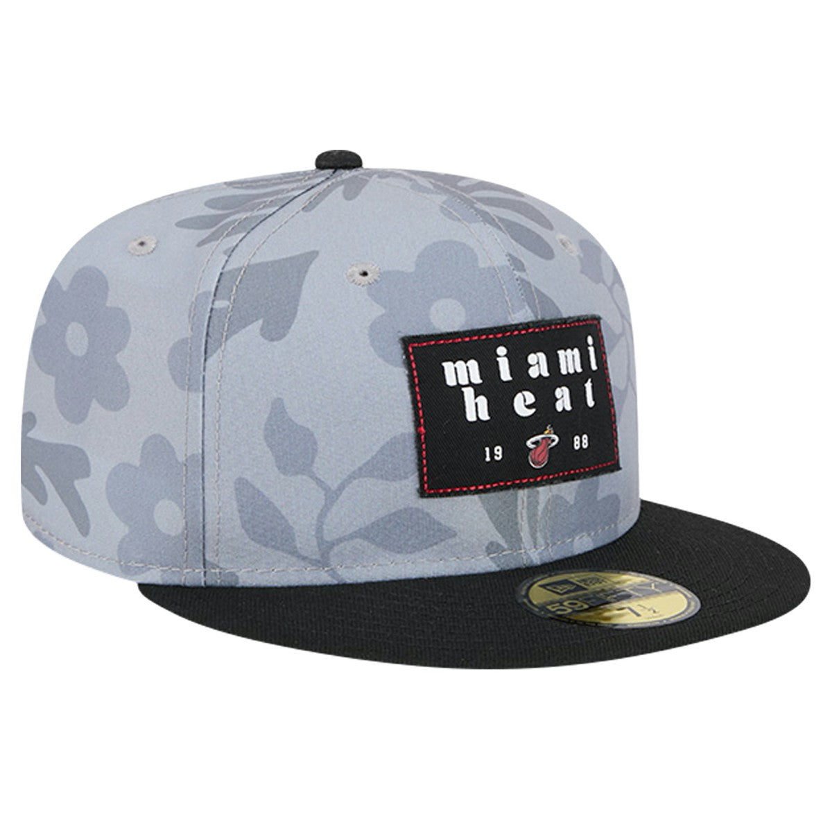 Gray Miami Heat Palm Fronds 2-Tone 59FIFTY Fitted Hat | NBA