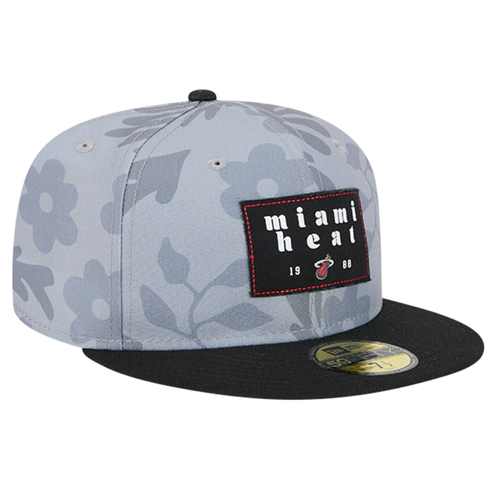 Gray Miami Heat Palm Fronds 2-Tone 59FIFTY Fitted Hat | NBA