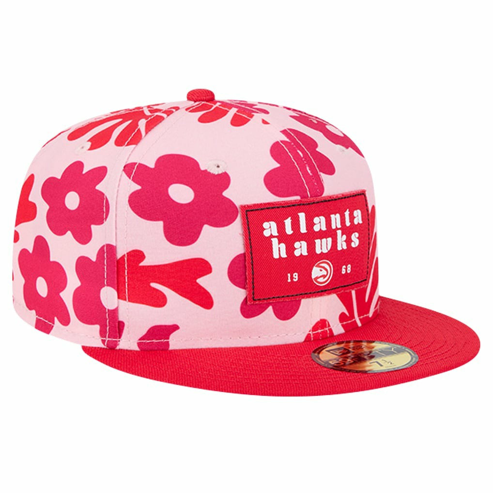 Red Atlanta Hawks Palm Fronds 2-Tone 59FIFTY Fitted Hat | NBA