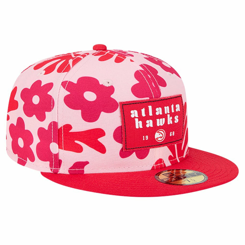 Red Atlanta Hawks Palm Fronds 2-Tone 59FIFTY Fitted Hat | NBA