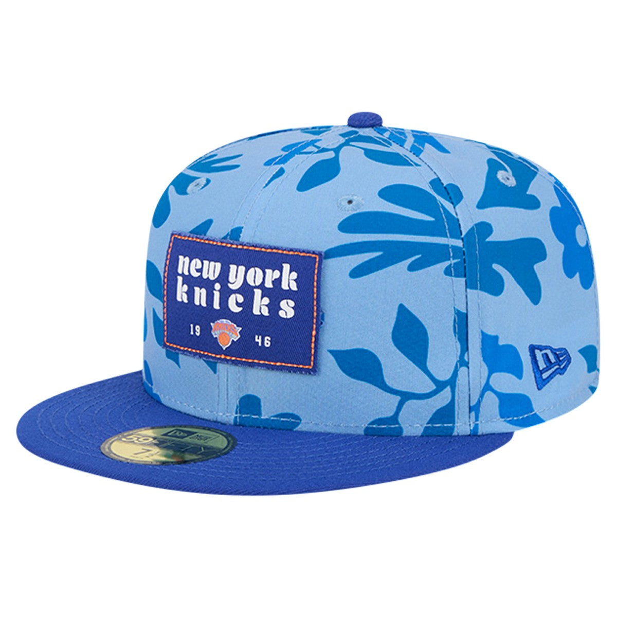 Blue New York Knicks Palm Fronds 2-Tone 59FIFTY Fitted Hat | NBA