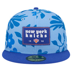 Blue New York Knicks Palm Fronds 2-Tone 59FIFTY Fitted Hat | NBA