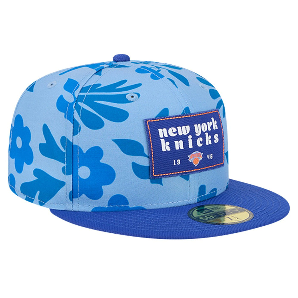 Blue New York Knicks Palm Fronds 2-Tone 59FIFTY Fitted Hat | NBA