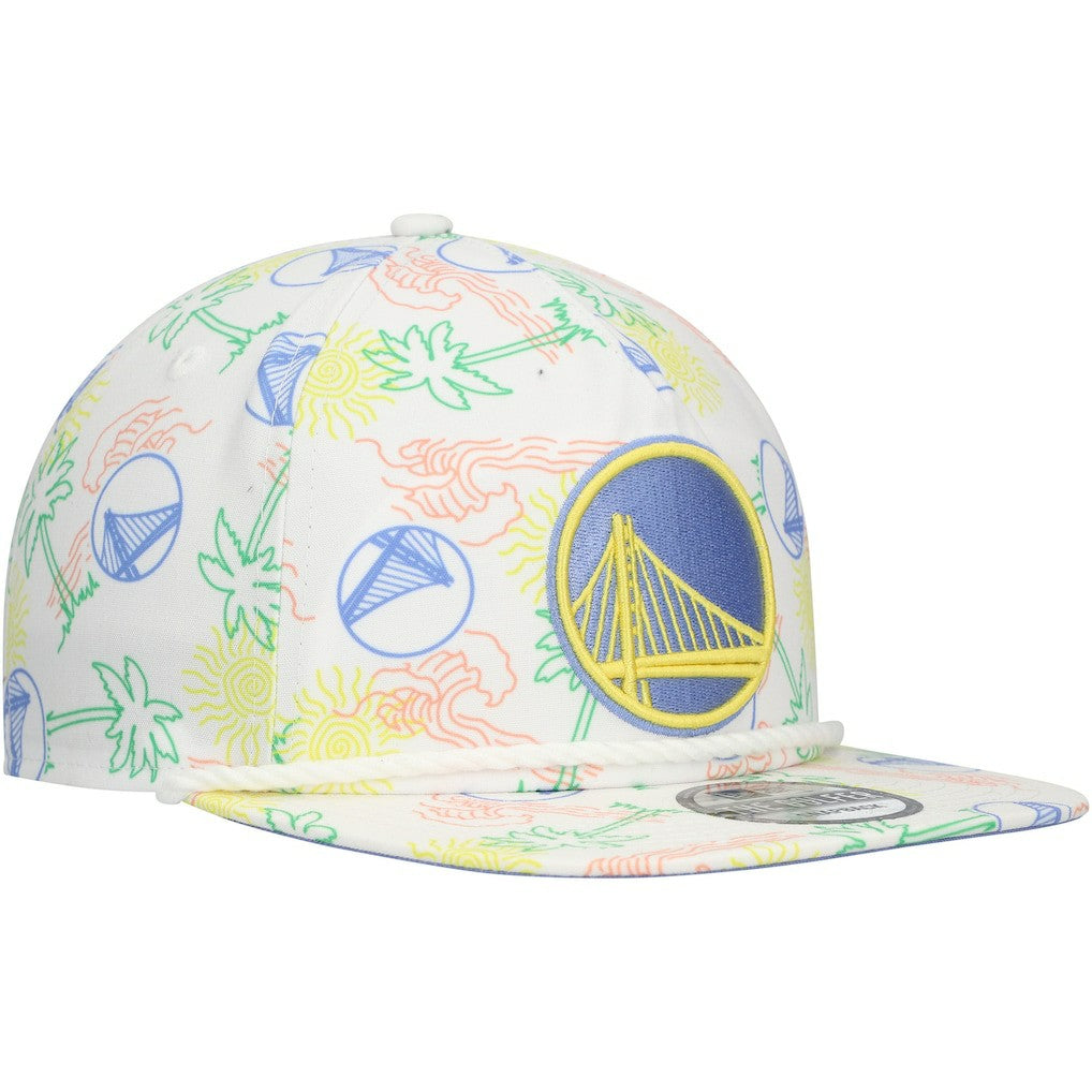 White Golden State Warriors Palm Trees and Waves Golfer Adjustable Hat sale | NBA