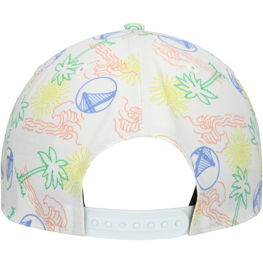 White Golden State Warriors Palm Trees and Waves Golfer Adjustable Hat sale | NBA