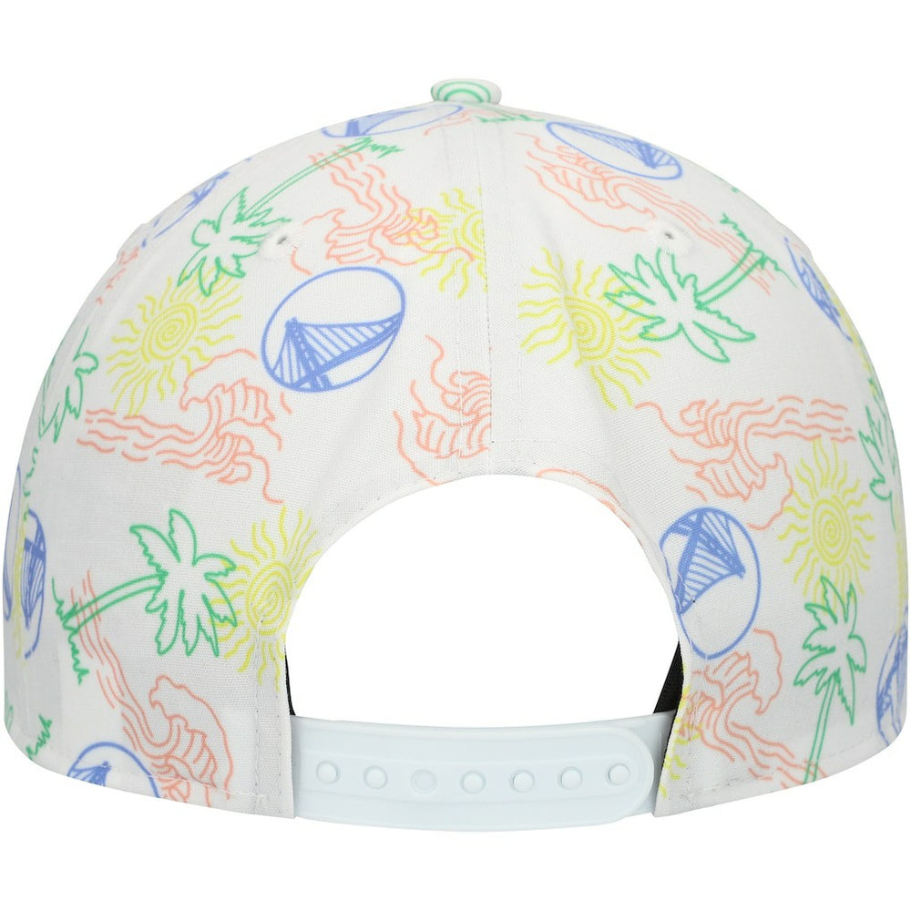 White Golden State Warriors Palm Trees and Waves Golfer Adjustable Hat sale | NBA