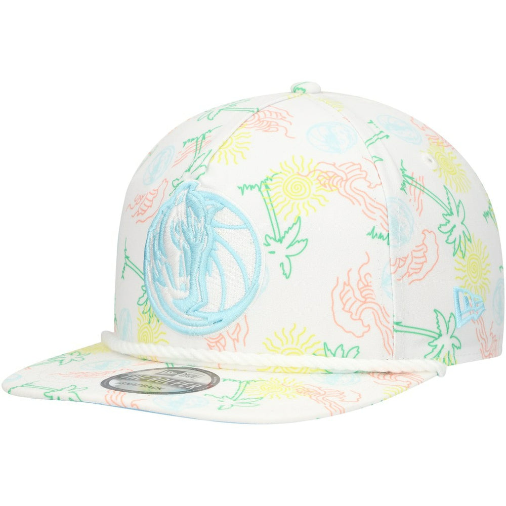 White Dallas Mavericks Palm Trees and Waves Golfer Adjustable Hat sale | NBA