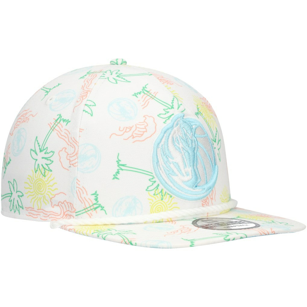 White Dallas Mavericks Palm Trees and Waves Golfer Adjustable Hat sale | NBA