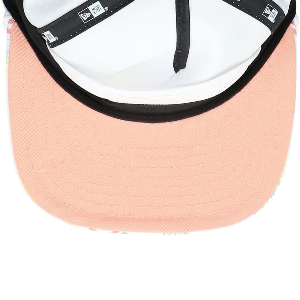 White Miami Heat Palm Trees and Waves Golfer Adjustable Hat | NBA