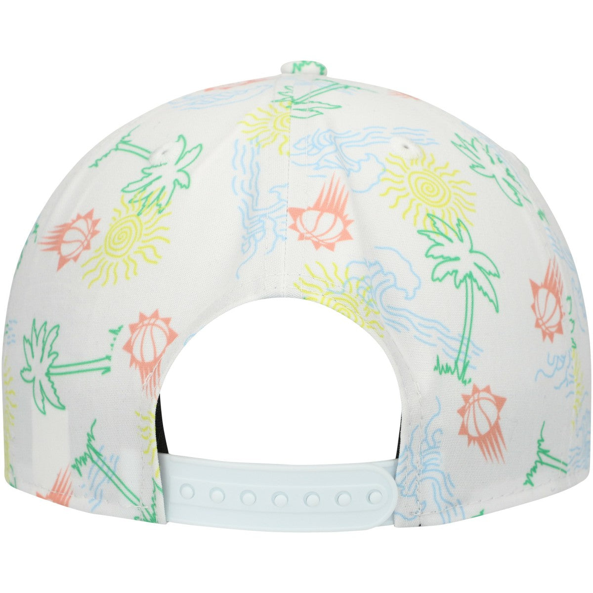 White Phoenix Suns Palm Trees and Waves Golfer Adjustable Hat | NBA