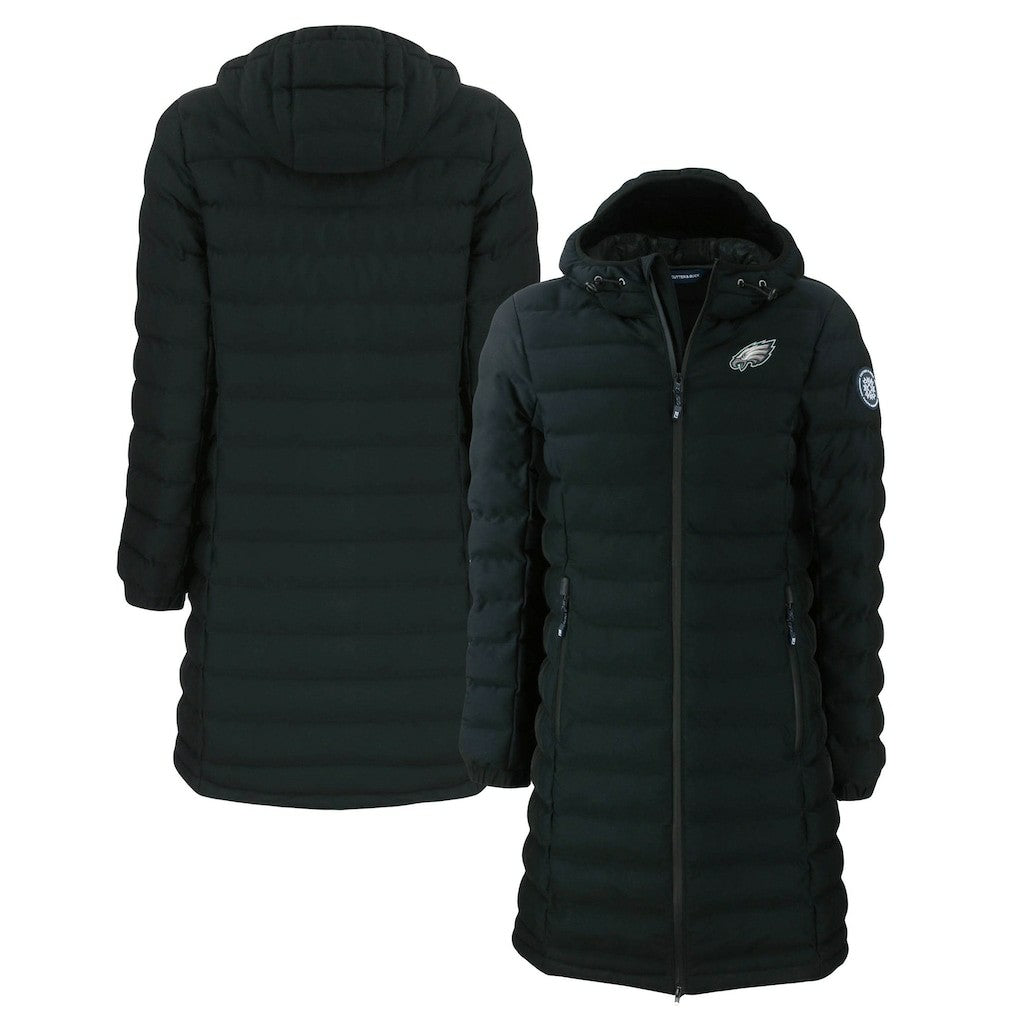Philadelphia Eagles Cutter & Buck Women's Mission Ridge Repreve Eco Insulated Long Full-Zip Puffer Jacket | NFL Outlet