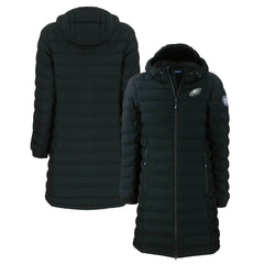 Philadelphia Eagles Cutter & Buck Women's Mission Ridge Repreve Eco Insulated Long Full-Zip Puffer Jacket | NFL Outlet