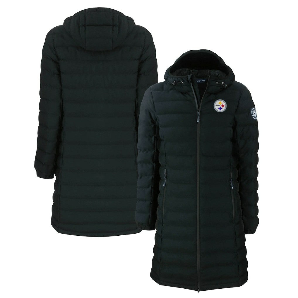 Pittsburgh Steelers Cutter & Buck Women's Mission Ridge Repreve Eco Insulated Long Full-Zip Puffer Jacket | NFL Online