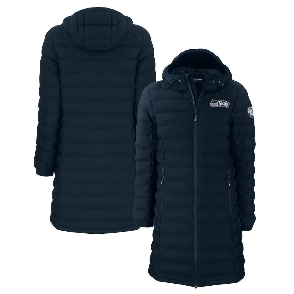 Seattle Seahawks Cutter & Buck Women's Mission Ridge Repreve Eco Insulated Long Full-Zip Puffer Jacket | NFL On sale