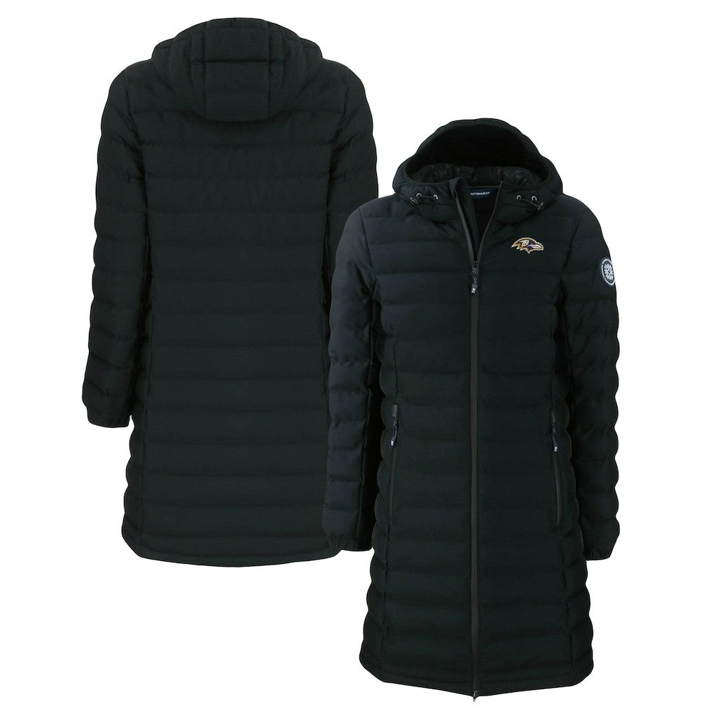 Baltimore Ravens Cutter & Buck Women's Mission Ridge Repreve Eco Insulated Long Full-Zip Puffer Jacket | NFL New