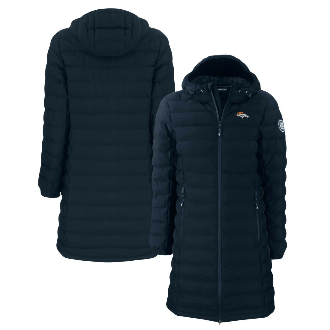 Denver Broncos Cutter & Buck Women's Mission Ridge Repreve Eco Insulated Long Full-Zip Puffer Jacket | NFL Hot