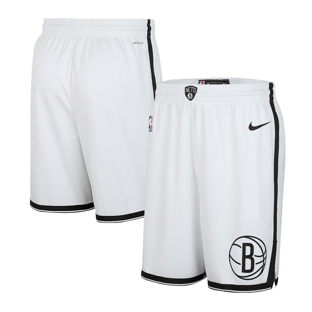 White Brooklyn Nets 2024/25 Association Edition Swingman Shorts | NBA