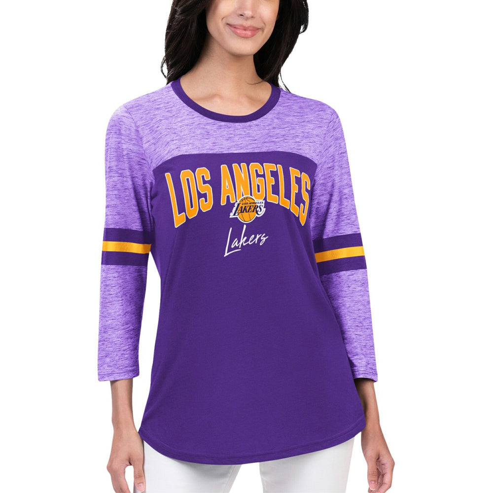 Purple Los Angeles Lakers G-III 4Her by Carl Banks Women's Play the Game 3/4-Sleeve T-Shirt | NBA