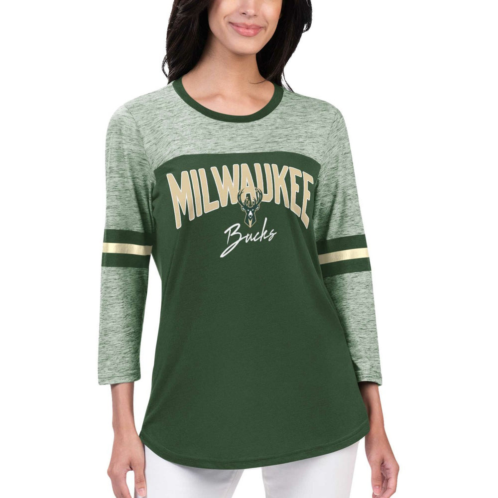Hunter Green Milwaukee Bucks G-III 4Her by Carl Banks Women's Play the Game 3/4-Sleeve T-Shirt | NBA